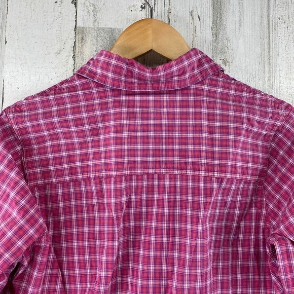 Carhartt Button Front Work Shirt Womens Large 12/14 Pink Plaid Cotton Western - Picture 5 of 7